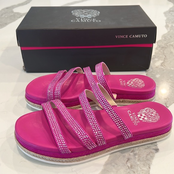 Vince Camuto Fuchsia Espadrille Sandals - Size 8W - Picture 3 of 8